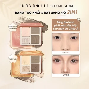 Phấn Bắt Sáng Và Tạo Khối Tự Nhiên, Lâu Trôi, Chống Nước Judydoll Highlight & Contour